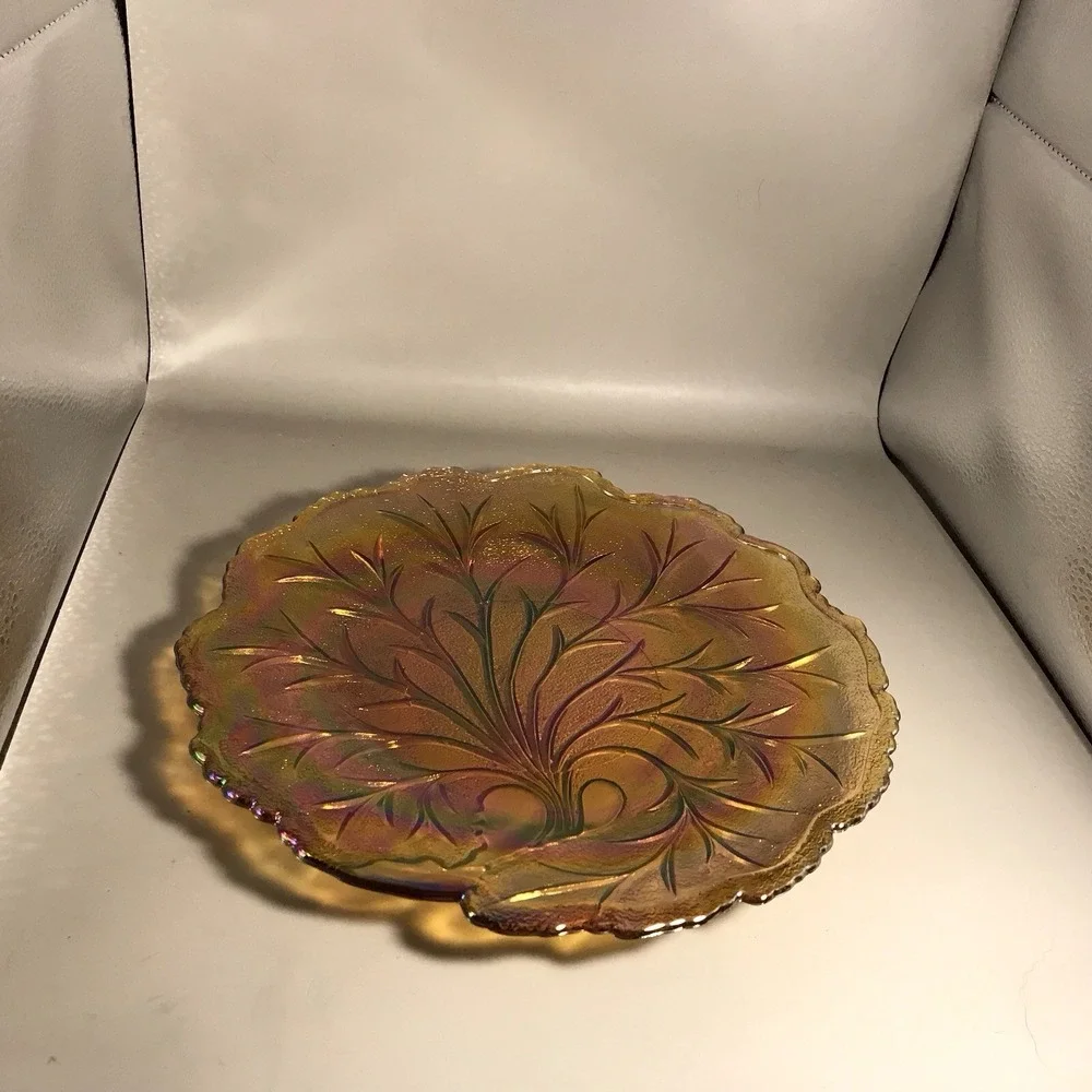 Indiana Glass/Carnival‎ Glass Orange Marigold Leaf 10